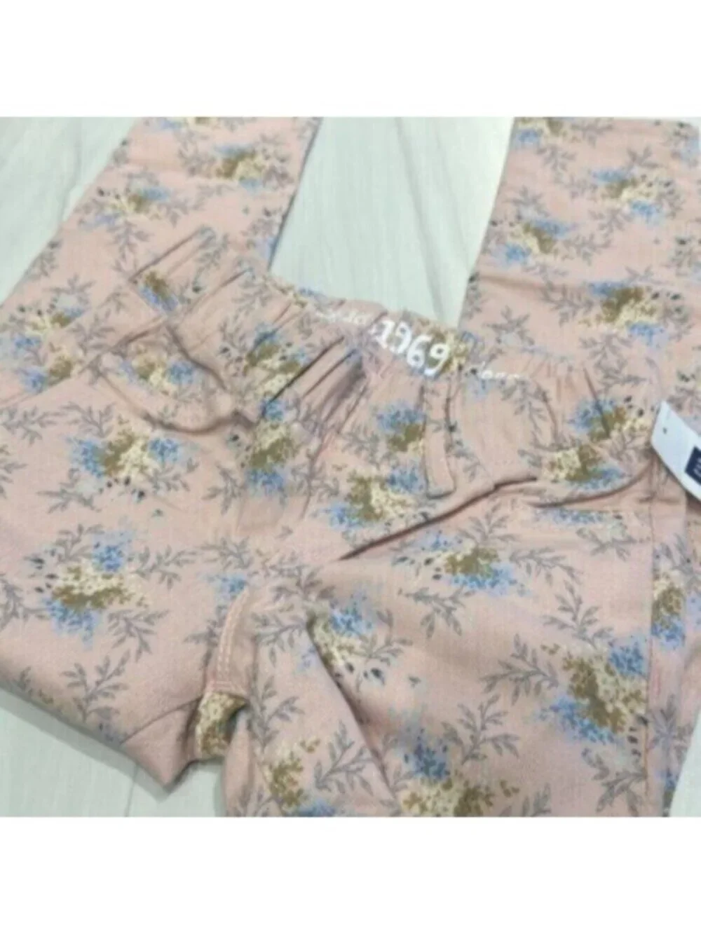 NWT Gap 1969 Girls Pink Floral Elastic Waistband Legging Jean Size 6